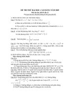 đế và đáp án thi thử khối D 09 môn toán