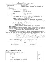 Đề thi +đáp án thi thử (mới-chuẩn kt)