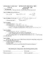 Đề Toán vào 10 Lào Cai