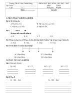 ĐỀ THI KHẢO SÁT CHẤT LƯỢNG ĐẦU NĂM 2012- 2013 MÔN TOÁN LỚP 3 TRƯỜNG TH SỐ 2 SƠN THÀNH ĐÔNG