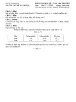 ĐỀ KIỂM TRA HỌC KÌ I NĂM HỌC 2012-2013 TRƯỜNG THPT LÊ THÁNH TÔNG, GIA LAI MÔN ĐỊA LÝ LỚP 11