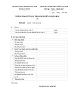 Mẫu thông báo kết quả thẩm định bên nhập khẩu (bộ phận đầu mối bao thanh toán lập) 