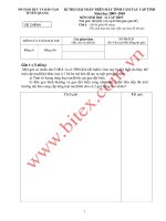 KÌ THI GIẢI TOÁN TRÊN MÁY TÍNH CẦM TAY CẤP TỈNH  Năm học 2009 -2010                       MÔN SINH HỌC  12 CẤP THPT