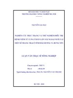 Nghiên cứu thực trạng và thử nghiệm điều trị bệnh viêm tử cung ở đàn lợn nái ngoại nuôi tại một số trang trại ở tỉnh hải dương và hưng yên 