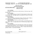 Đề thi học sinh giỏi cấp tỉnh môn sử lớp 9 năm 2008   2009 