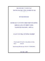 Đánh giá và tuyển chọn một số giống khoa lang có triển vọng tại huyện mai sơn   sơn la 