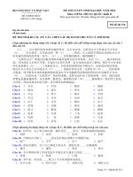 ĐỀ THI TUYỂN SINH ĐẠI HỌC NĂM 2010 Môn: TIẾNG TRUNG QUỐC; Khối D mã đề 516 