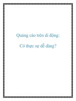 Quảng cáo trên di động có thực sự dễ dàng 