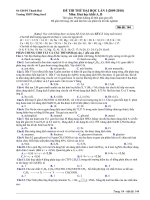 ĐỀ THI THỬ đại học lần i (2009 2010) trường THPT đông sơn i môn hoá học khối a, b (mã đề 144) 