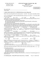 ĐỀ THI THỬ ĐẠI HỌC NĂM HỌC 2008 - 2009  MÔN VẬT LÝ 6