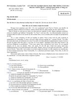 ĐỀ THI TỐT NGHIỆP TRUNG HỌC PHỔ THÔNG NĂM 2010 Môn TIẾNG PHÁP - Chương trình Chuẩn và Nâng cao