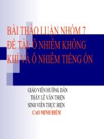 Thảo luận nhóm đề tài ô nhiễm không khí và ô nhiễm tiếng ồn 
