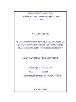 Đánh giá phẩm chất tinh dịch của lợn piétrain kháng stress và lợn duroc nuôi tại xí nghiệp chăn nuôi đồng hiệp   thành phố 