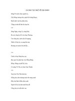 CA DAO VỀ ĐỊA DANH