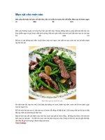 Mẹo vặt cho món xào