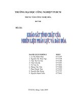 các chỉ tiêu về dấu mỏ