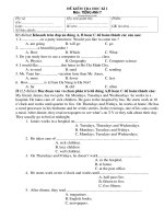 Đề thi học kì I Khối 7