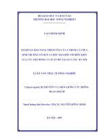 Đánh giá khả năng thích ứng của 2 nhóm cà chua sinh trưởng vô hạn và hữu hạn đối với điều kiện của 2 vụ thu đông và xuân hè tại gia lâm   hà nội 