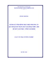 Đánh giá tình hình thực hiện phương án quy hoạch sử dụng đất giai đoạn 2000   2010 huyện nam trực   tỉnh nam định 