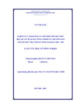 Nghiên cứu ảnh hưởng của dồn điền đổi thửa đến hiệu quả sử dụng đất nông nghiệp của hộ nông dân ở huyện đức thọ, tỉnh hà tĩnh giai đoạn 2005   2010 