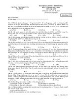 ĐỀ THI KHẢO SÁT CHẤT LƯỢNG  ĐẦU NĂM HỌC 2012-2013 MÔN Vật lý 12 TRƯỜNG THPT CHUYÊN HÀ TĨNH