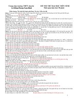 ĐỀ THI THỬ ĐẠI HỌC MÔN SINH HỌC ĐỀ SỐ 5