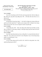 Đề thi chọn học sinh giỏi cấp tỉnh năm học 2012-2013 môn lịch sử – lớp 12 - THPT