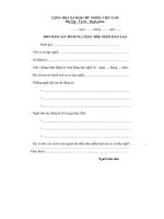 ĐƠN ĐĂNG KÝ BỔ SUNG (THAY ĐỔI) NGHỀ ĐÀO TẠO