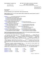 ĐỀ THI TUYỂN SINH CAO ĐẲNG NĂM 2010 Môn: TIẾNG ANH; Khối D mã 647 