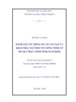 [Luận văn]đánh giá tác động dự án cải tạo và khai thác đất bồi ven sông ninh cơ huyện trực ninh, tỉnh nam định 