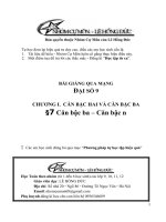 Bài giảng: Căn bậc ba và căn bậc n (Đại sô 9)