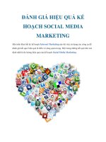 ĐÁNH GIÁ HIỆU QUẢ KẾ HOẠCH SOCIAL MEDIA MARKETING