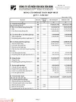 Báo cân đối Kế toán Hợp nhất