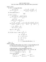 Đáp an đề thi môn toán THPT tỉnh Lạng Sơn năm 2009-2010