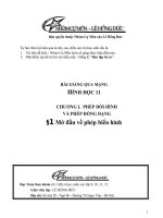 Bài giảng: Mở đầu về phép biến hình (Hình học 11 - Chương I: PHÉP DỜI HÌNH VÀ PHÉP ĐỒNG DẠNG TRONG MẶT PHẲNG)