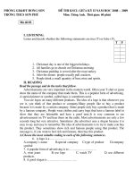 Đề thi kscl kỳ II Anh 9