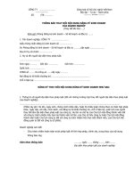 THÔNG BÁO THAY ĐỔI NỘI DUNG ĐĂNG KÝ KINH DOANH  CỦA DOANH NGHIỆP