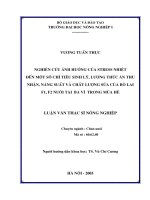 [Luận văn]nghiên cứu ảnh hưởng của stress nhiệt đến một số chỉ tiêu sinh lý, chất lượng thức ăn thu nhận, năng suất và chất lượng sữa của bò lai f1, f2 nuôi tai ba vì trong mùa hè 