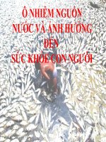 Ô NHIỄM NGUỒN NƯỚC VÀ ẢNH HƯỞNG ĐẾN SỨC KHỎE CON NGƯỜI