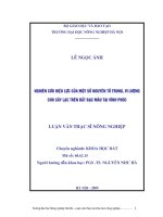 Nghiên cứu hiệu lực của một số nguyên tố trung, vi lượng cho cây lạc trên đất bạc màu tại vĩnh phúc 