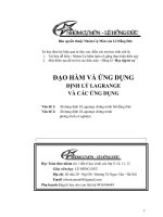 Định lí lagrange và ứng dụng 