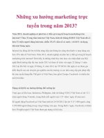 Những xu hướng marketing trực tuyến trong năm 2013 