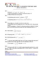ĐỀ THI THỬ ĐẠI HỌC, CAO ĐẲNG NĂM 2012 -2013  Môn thi : TOÁN ĐỀ SỐ  25