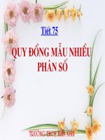 Quy đồng mẫu nhiều phân số