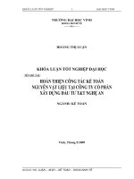 Hoàn thiện công tác kế toán nguyên vật liệu tại công ty cổ phần xây dựng đầu tư t & t nnhệ an 