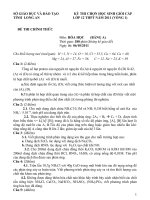 ĐỀ THI CHỌN HỌC SINH GIỎI LỚP 12 NĂM HỌC 2011-2012 MÔN HÓA HỌC – SỞ GIÁO DỤC VÀ ĐÀO TẠO LONG AN