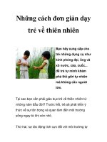 Những cách đơn giản dạy trẻ về thiên nhiên 
