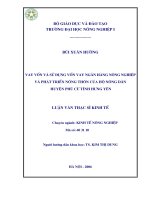 [Luận văn]vay vốn và sử dụng vốn vay ngân hàng nông nghiệp và phát triển nông thôn của hộ nông dân huyện phù cừ tỉnh hưng yên 