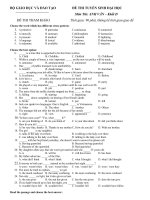 ĐỀ THI THỬ ĐẠI HỌC MÔN ANH VĂN KHỐI D  đề số 6