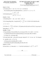 ĐỀ &ĐÁP ÁN THI TUYỂN VÀO LỚP 12- THANH TƯỜNG -THANH CHƯƠNG-NĂM 2009